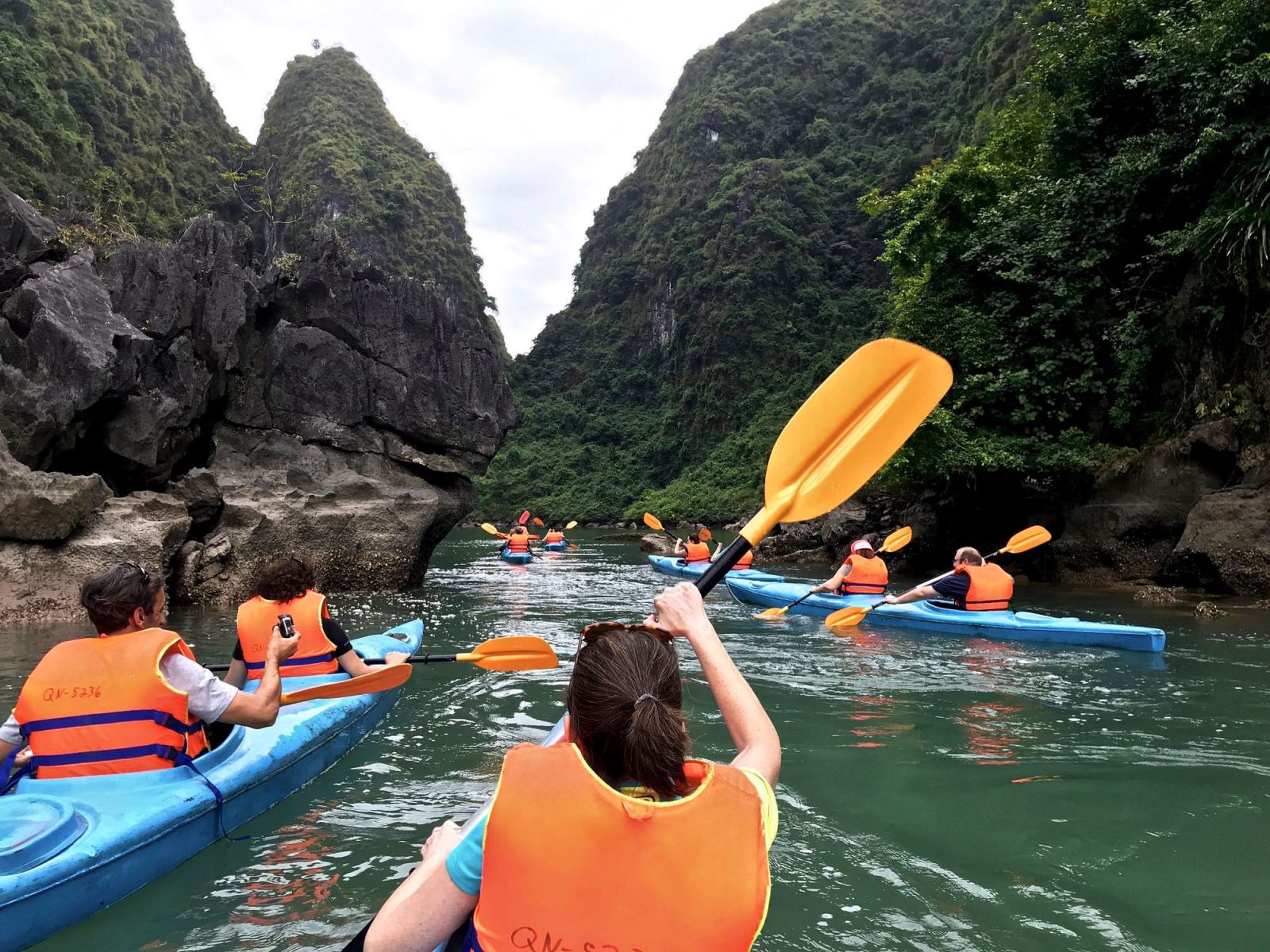 Kayaking in Halong Bay